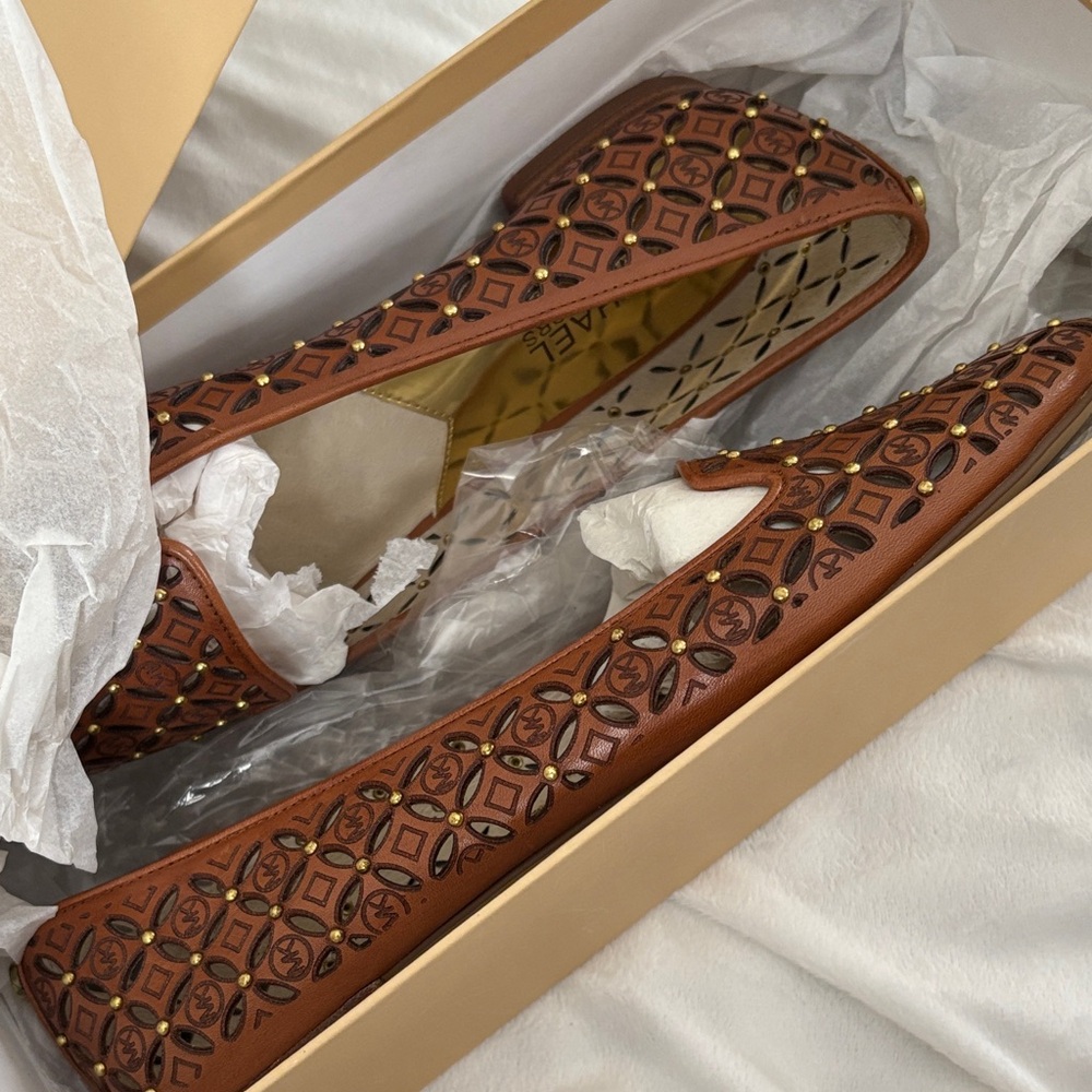 Michael Kors Tan Studded Flats